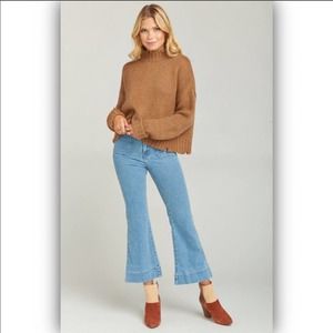 MUMU Blue Cropped Farrah Trouser retro high waist